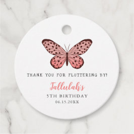 Étiquettes Cadeau Thème de papillon rose mignon fête d'anniversaire