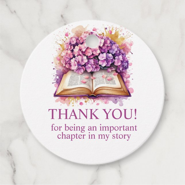Étiquettes Cadeau Thème du livre Hydrangea (Devant)