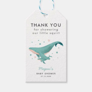Étiquettes-cadeau Thème nautique Baby shower baleine