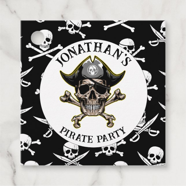 Étiquettes Cadeau Thème pirate Fête Adulte Crâne Cadeau Balise (Devant)