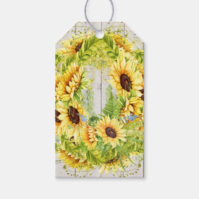 Étiquettes-cadeau Thème tournesol (Devant)