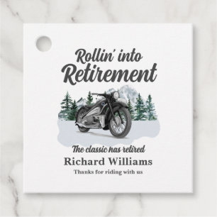 Étiquettes Cadeau Thème Voyage Retraite Classic Motorbike Rolling