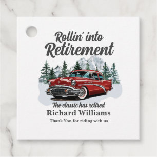 Étiquettes Cadeau Thème Voyage Retraite Classic Retro Voiture Rollin