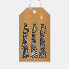 Étiquettes-cadeau Three Wise Men Black & White Christmas Nativity
