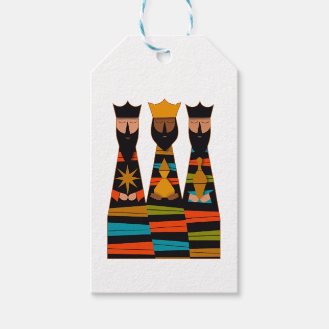 Étiquettes-cadeau Three Wise Men Modern Mid-Century (Devant)