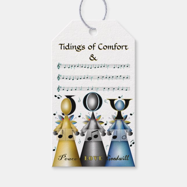 Étiquettes-cadeau Tidings of Comfort and Joy Christmas Carolers (Devant)