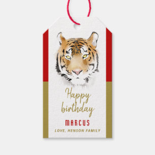 Étiquettes-cadeau Tiger Tiger Tiger Tirage Joyeux Anniversaire