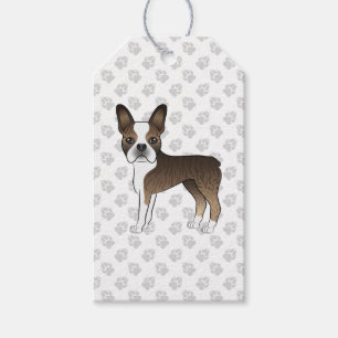 Étiquettes-cadeau Tigre Boston Terrier Chien de Dessin Animé Mignon