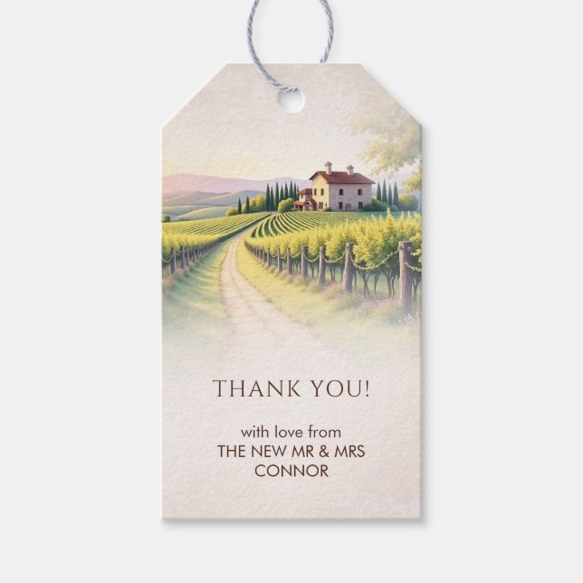 Étiquettes-cadeau Timeless Romantic Vineyard Rustic Wedding (Devant)