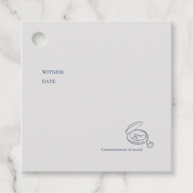 Étiquettes Cadeau Timepiece- Minimalist Wedding (Devant)