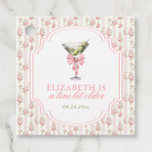 Étiquettes Cadeau 'Tini Bit Ancien Martini Coquette Anniversaire