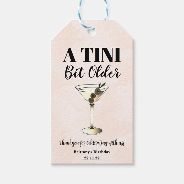Étiquettes-cadeau Tini Bit Ancien minimal Martini Cocktail Anniversa (Devant)