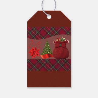 Étiquettes-cadeau Tissu de Noël | Illustration de Cadeaux