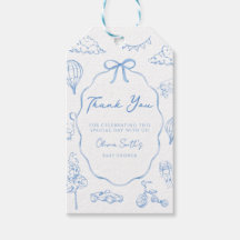 Toile De Jouy Blue Boy Baby Shower Remerciement 