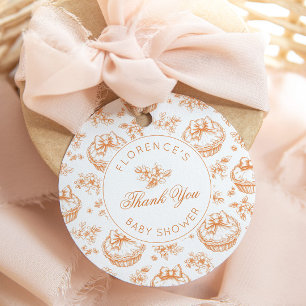 Étiquettes Cadeau Toile de Jouy Cutie Pie remerciement genre neutre