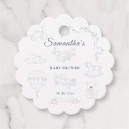 Étiquettes Cadeau Toile de Jouy Nursery Baby Shower