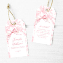 Toile rose Floral Baby Girl Douche Merci