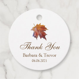 Étiquettes Cadeau Tomber dans l'amour Aquarelle Feuille Mariage Merc