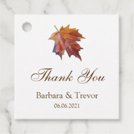 Étiquettes Cadeau Tomber dans l'amour Aquarelle Feuille Mariage Merc