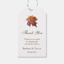 Étiquettes-cadeau Tomber dans l'amour Aquarelle Feuille Mariage Merc