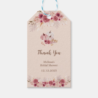 Étiquettes-cadeau Tombez amoureux Boho Rose Citrouille Merci