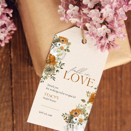 Étiquettes-cadeau Tombez amoureux de la douche de mariée Floral Oran