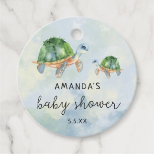 Étiquettes Cadeau Tortue de mer - Baby shower