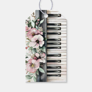 Étiquettes-cadeau Touches de piano à queue Bouquet floral