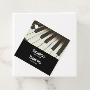 Étiquettes Cadeau Touches de piano - Photographie noir et blanc élég