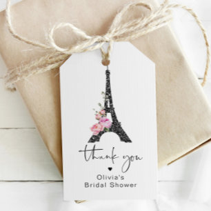 Étiquettes-cadeau Tour eiffel minimaliste romantique merci