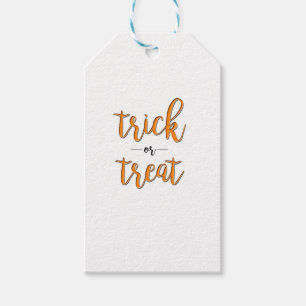 Étiquettes-cadeau tour ou friandise halloween orange noir simple