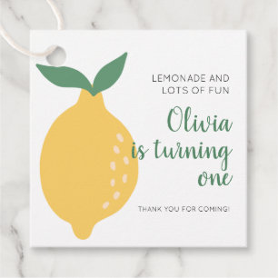 Étiquettes Cadeau Tourner un citron jaune 1er anniversaire