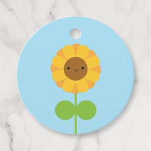 Étiquettes Cadeau Tournesol de Kawaii