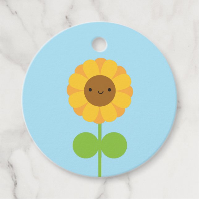 Étiquettes Cadeau Tournesol de Kawaii (Devant)