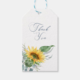 Étiquettes-cadeau Tournesol élégant remerciement floral