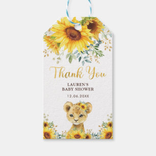 Étiquettes-cadeau Tournesol Rustique Lion Cub Anniversaire Bébé Douc