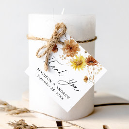 Étiquettes Cadeau Tournesols d'automne rustique et Mariage Fleur sau