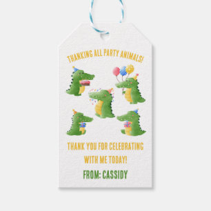 Étiquettes-cadeau Tous les fêtards Crocodile Fête d'anniversaire
