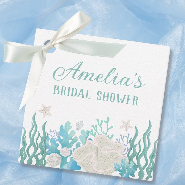 Étiquettes Cadeau Toute ma Plage de la mer Fête de mariage personnal (All I Sea Beach Ocean Bridal Shower Personalized Favor Tags)