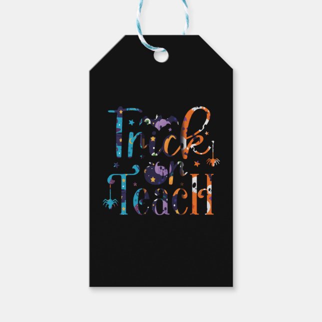 Étiquettes-cadeau Tracer Ou Enseigner Mignonne Halloween Enseignants (Devant)