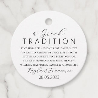 Étiquettes Cadeau Tradition Mariage grecque