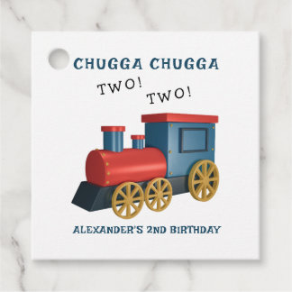Étiquettes Cadeau Train Chugga Two Two Deuxième Anniversaire