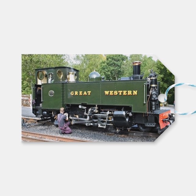ÉTIQUETTES-CADEAU TRAINS À VAPEUR (Devant (Horizontal))
