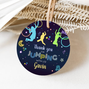 Étiquettes Cadeau Trampoline et Lumineuse Fête d'anniversaire