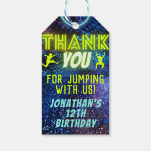 Étiquettes-cadeau Trampoline Jumping Anniversaire Merci de fête Favo