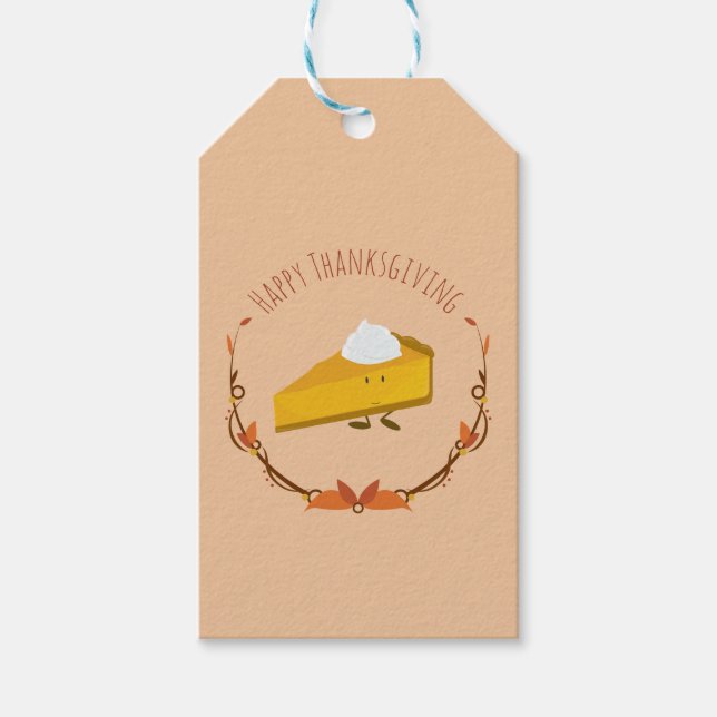 Étiquettes-cadeau tranche de bon thanksgiving | Balise cadeau (Devant)
