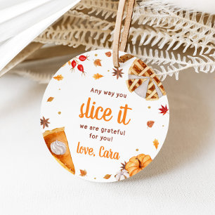 Étiquettes Cadeau Tranche de tarte citrouille It Thanksgiving Round