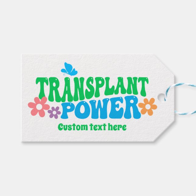 Étiquettes-cadeau Transplant Power Retro personnalisable (Devant (Horizontal))