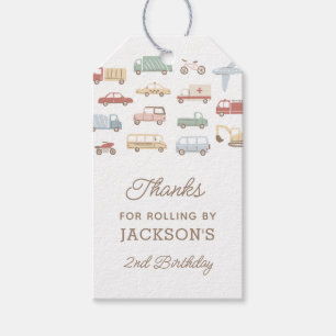 Étiquettes-cadeau Transport Voitures et Camions Garçon fête d'annive
