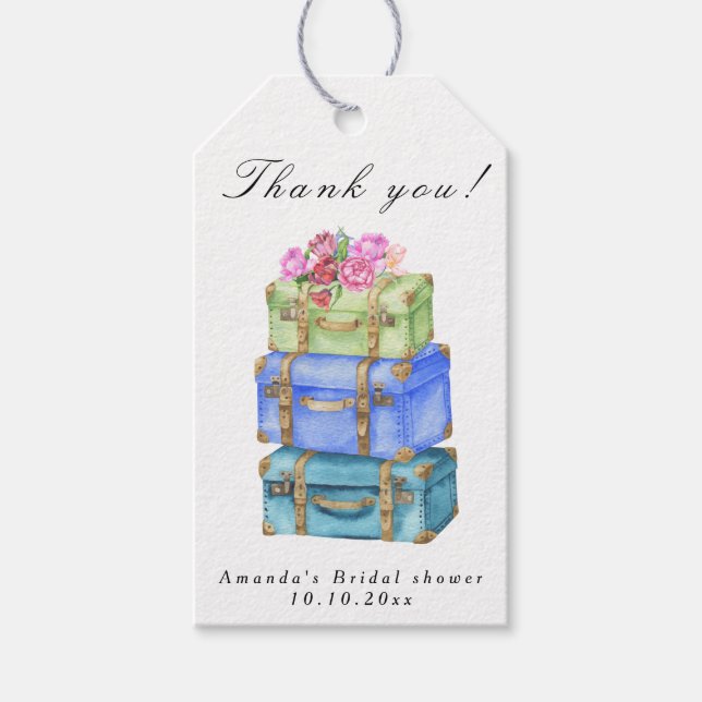 Étiquettes-cadeau Traveling from Miss to Mrs Bridal Shower (Devant)